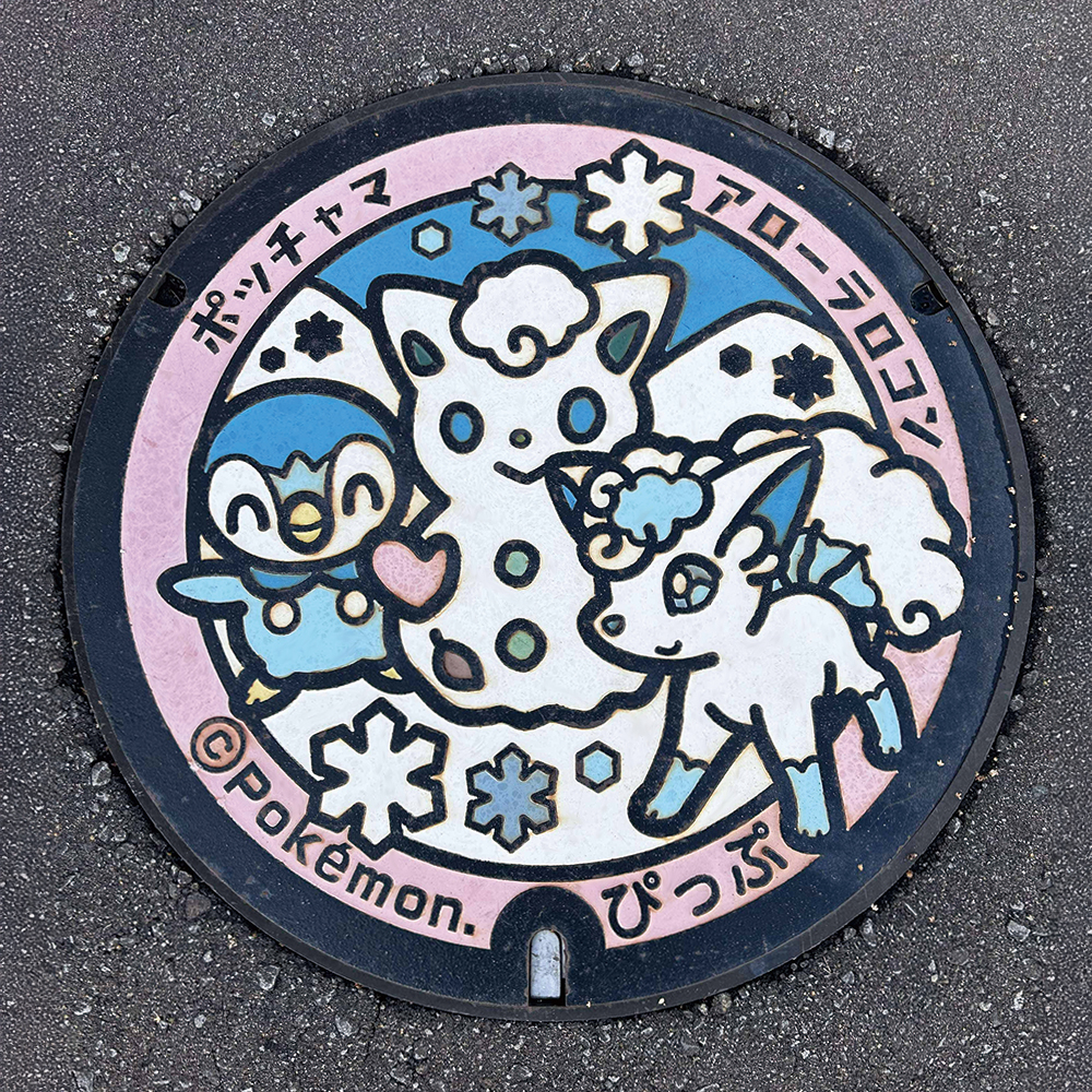 北海道比布町のポケふた、アローラロコンとポッチャマ