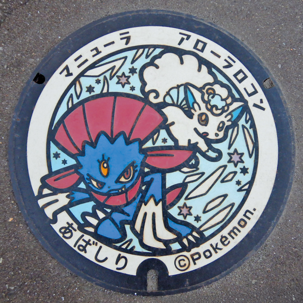 網走市のポケふたまんほーる アローラロコンとマニューラ