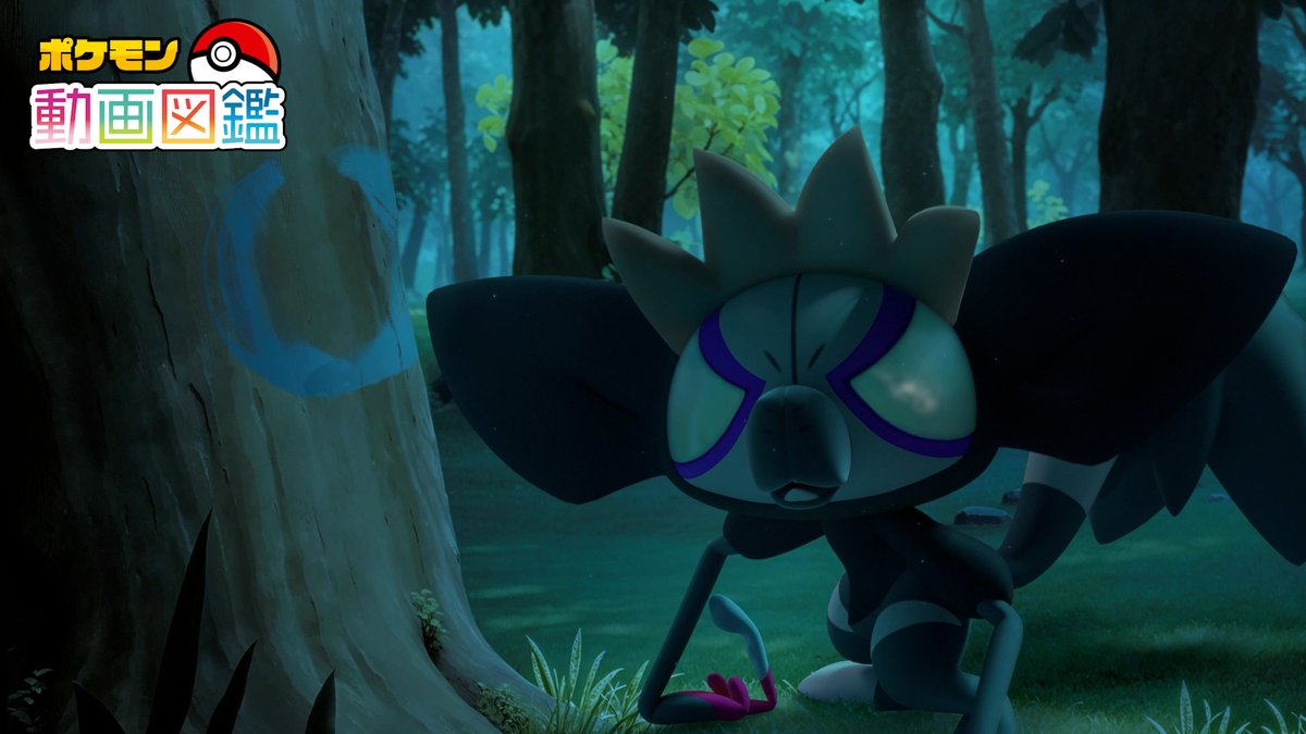 タギングル2匹がお絵かき対決をする森のイラスト