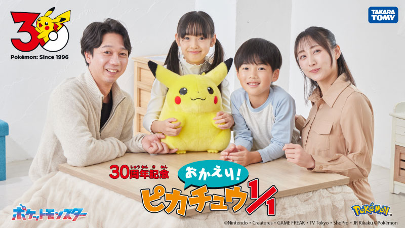 ポケモン30周年記念のおかえり!ピカチュウ1/1ぬいぐるみ