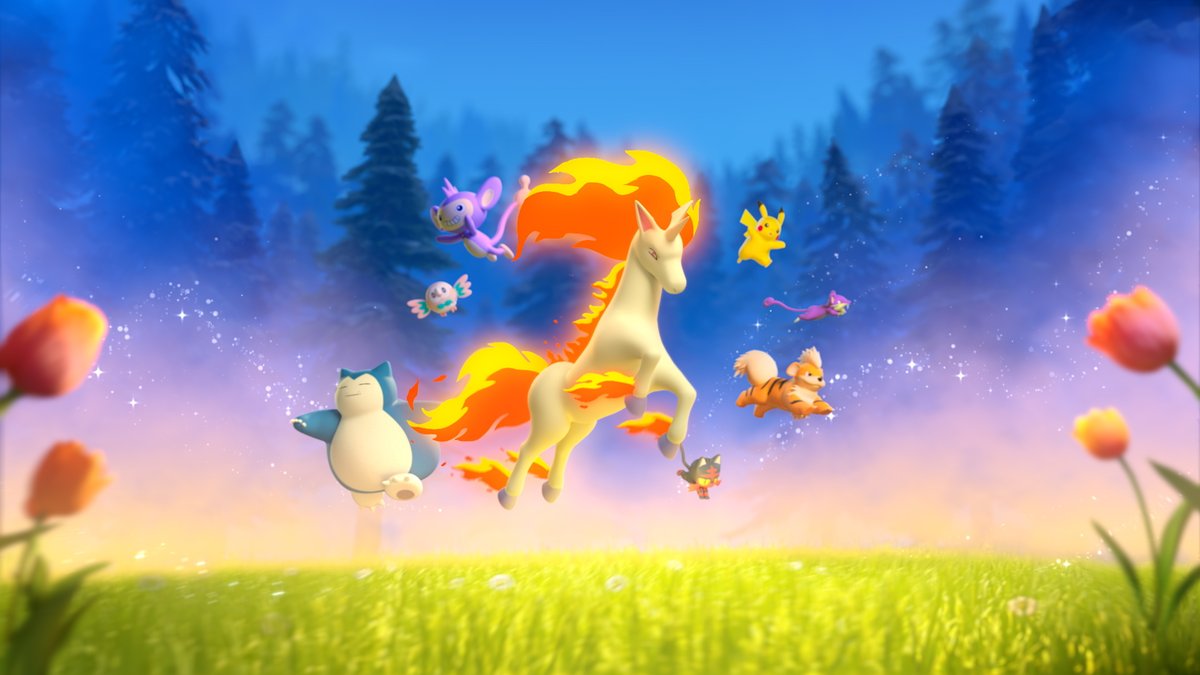 ひのうまポケモン・ポニータのオリジナルショートアニメのシーン