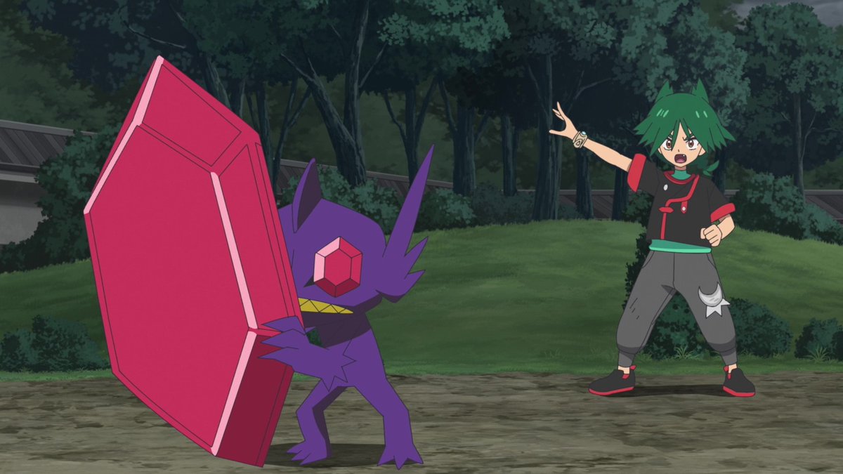 ロイのルカリオとウルトのヤミラミのイラスト